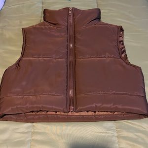 Brown puffer vest